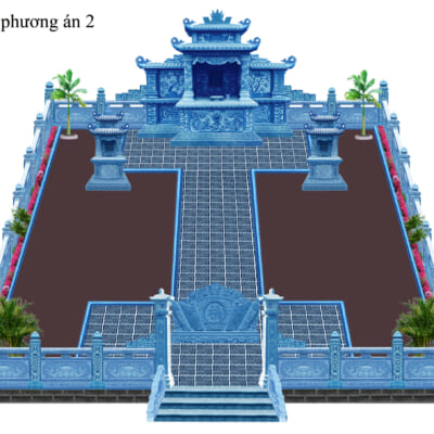 Bản vẽ phối cảnh khu lăng mộ đá đẹp