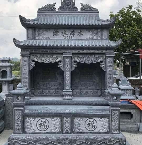Mẫu mộ đấ đẹp Mẫu mộ đá đôi đẹp nhất. làm từ đá xanh nguyên khối. chất lượng trạm khắc tinh sảo